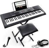 Bol.com Digitale Piano Startersset met Standaard - Opname Functie - 61 Keys Piano Keyboard - Incl. Microfoon/Koptelefoon/Kruk - ... aanbieding