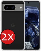 Hoesje Geschikt voor Google Pixel 8 Hoesje Siliconen Case Hoes - Hoes Geschikt voor Google Pixel 8 Hoes Cover Case - Transparant - 2 PACK