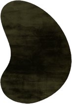 CleanWalk - Vloerkleed - Heat Karpet - Kidneyvorm - Hoogpolig - 160 x 230 cm - Katoenen backing - 39 mm hoog - Donkergroen