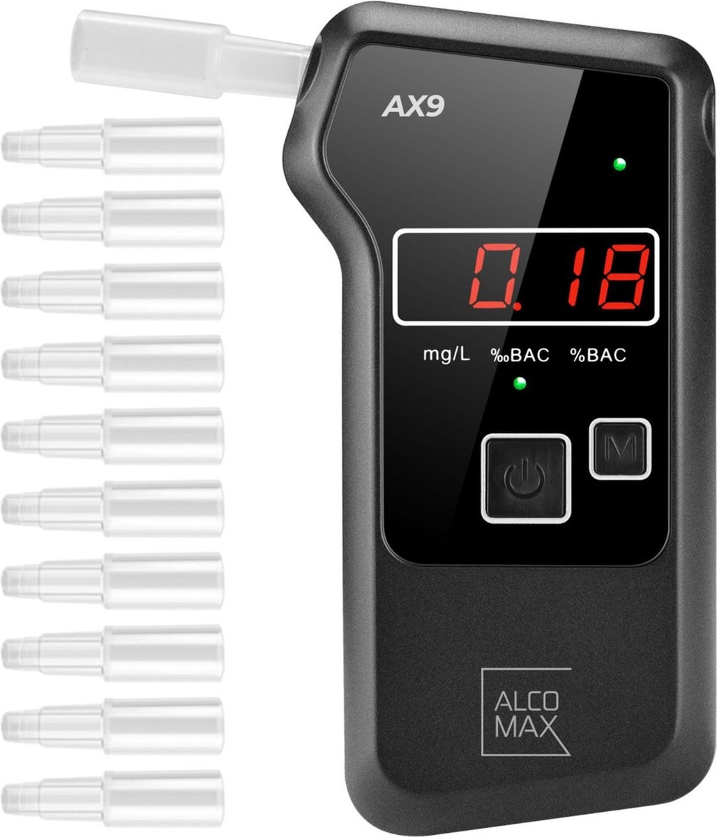 ACT 600 - Alcootest - 5 embouts buccaux - 0-2‰ - Écran LCD