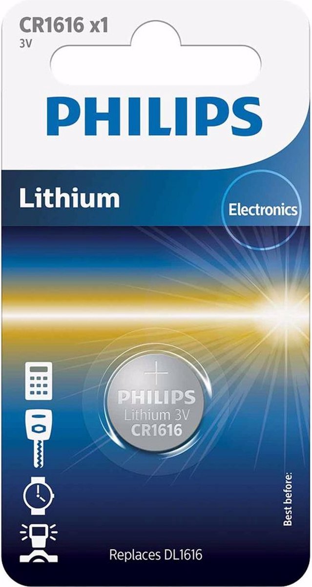 Philips CR1616 - Knoopcel - Lithium - Blister 1