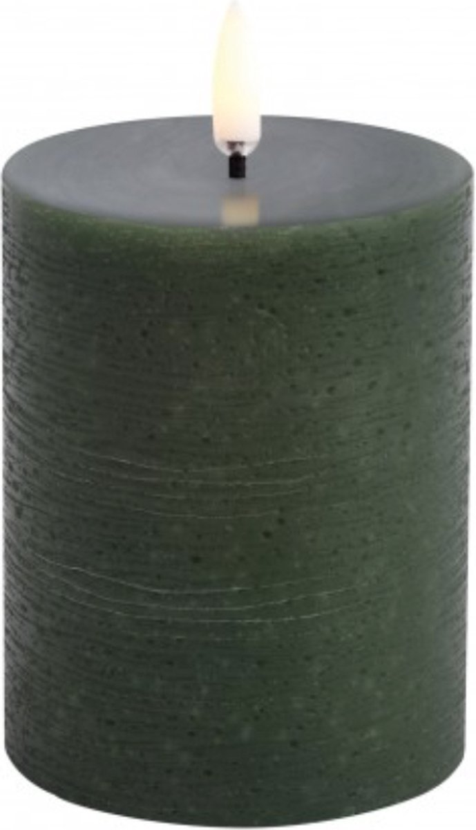 Uyuni led-kaars Rustic 7,8 x 10cm olive green