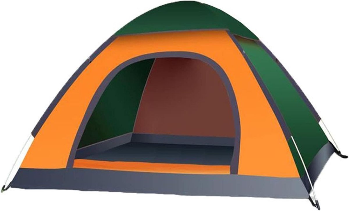 Tent - Camping - Kamperen - Strandtent - 2-3 Persoons - Eenvoudig Opzetbaar - Groot - ‎150 x 100 x 200 cm - Groen - Oranje
