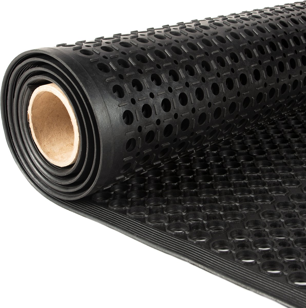 Rubbermagazijn - Rubber ringmat open bodem XXL met aflooprand - 594x90x1,2cm