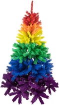 R en W kunst kerstboom - regenboog - H170 cm - kunststof - gekleurde kunstboom