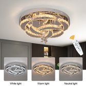 Bloem Plafondlamp - Dimbaar Met Afstandsbediening - Plafoniere - Chroom - Moderne LED Lamp - Kroonluchter - Keuken Lamp - Woonkamerlamp - Plafonniere