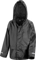 Regenjas winddicht zwart voor meisjes - Regenpak - Regenkleding voor kinderen 152/164
