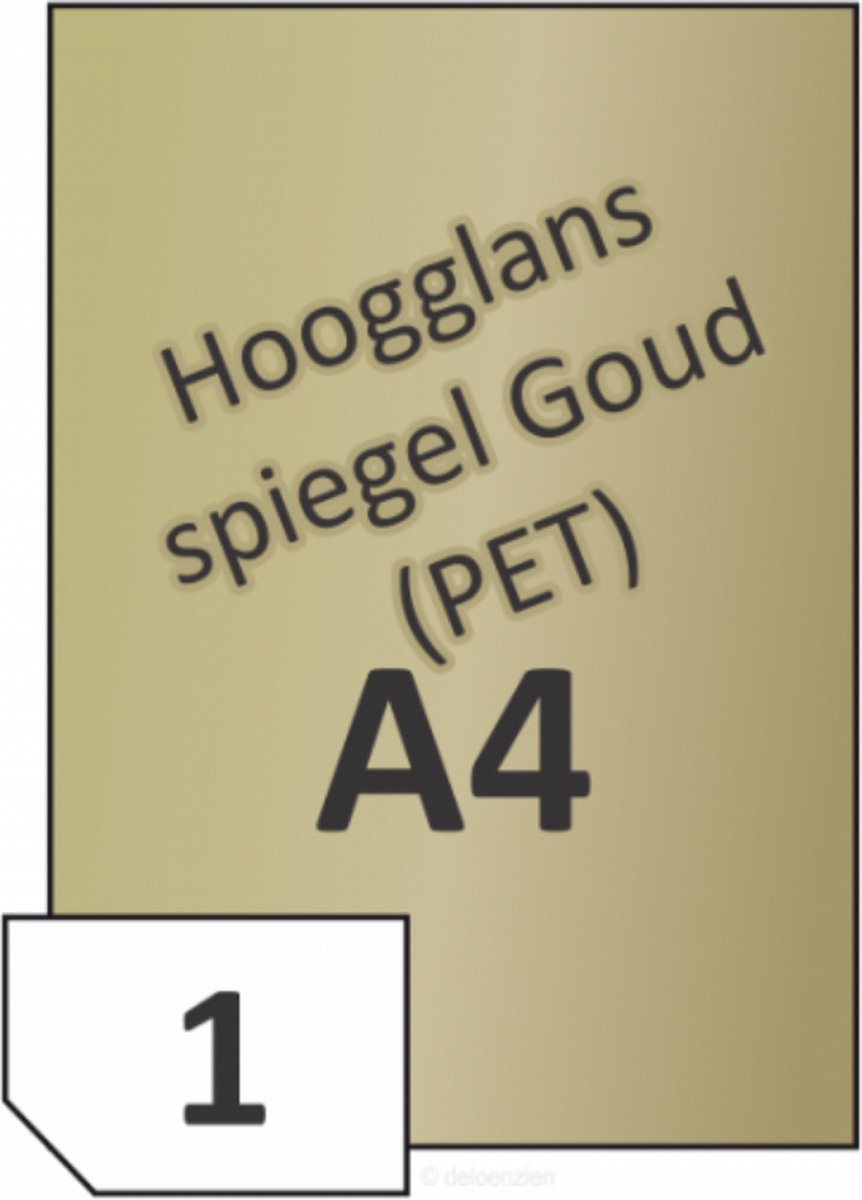 R0559.1123.B Rayfilm Glanzend Goud zelfklevende Polypropylene(PE) 50µ 210x297 mm - 1 per blad - 50 etiketten per doos van 50 vel