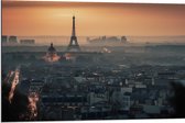Dibond - Eiffeltoren - Parijs - Stad - Gebouw - 90x60 cm Foto op Aluminium (Wanddecoratie van metaal)
