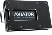 Aviator - Brushed black slide wallet - carbon cash clip - slim acrylic kleingeld vak - acrylic frame