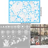 Kerst - Raamstickers - Raamstikkers - Raam Decoratie - Vrolijk Kerstfeest - Muurstickers - Kerstman - Sneeuwvlokken - Elanden - Vensterglas Stickers - Voor Nieuwe Jaar 2024 - Xmas - Party - Wit
