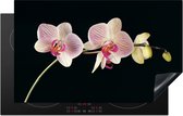 KitchenYeah inductie beschermer 83x51 cm - Bloemen orchidee - Kookplaataccessoires roze - Afdekplaat voor kookplaat - Anti slip mat - Keuken decoratie inductieplaat - Inductiebeschermer accessoires - Inductiemat - Beschermmat voor fornuis