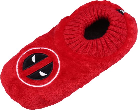 Marvel DEADPOOL Rood, heren OKEO-TEX warme, anti-slip pantoffels/slippers- maat 40/42
