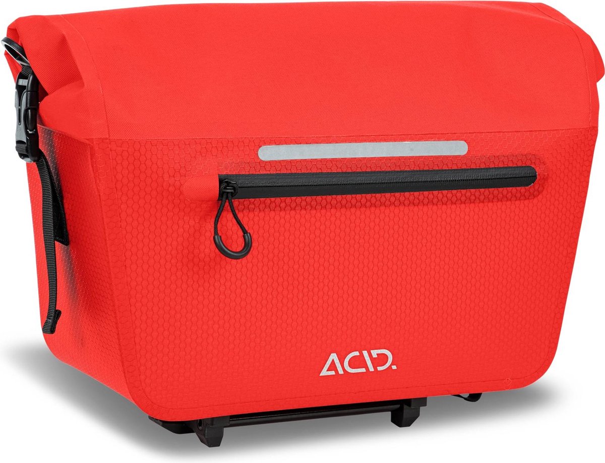 ACID Fietstas PRO RILink - Waterafstotend - Schouderriem - PVC-vrij - TPU - Inhoud. 14L - Rood/Zwart