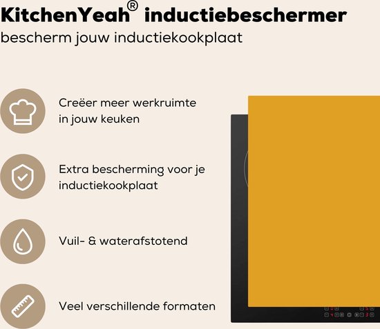 KitchenYeah® Inductie beschermer 60x52 cm - Okergeel - Herfst - Interieur - Kookplaataccessoires - Afdekplaat voor kookplaat - Inductiebeschermer - Inductiemat - Inductieplaat mat