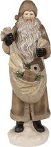 HAES DECO - Figurine déco Père Noël - Taille 11x11x30 cm - Couleur Or - Matière Polyrésine - Figurine de Noël , Décoration de Noël