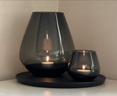 Vases en Verres - Vases Smokey - 2 pièces - Photophores - Noir Fumé