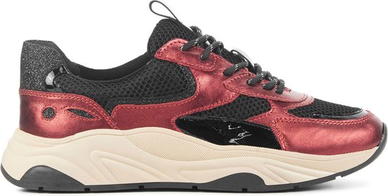 Lina Locchi Sneakers Dames Lage sneakers Damesschoenen Suede L1346 Rood . bol