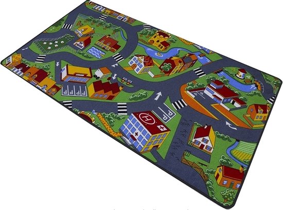 Tapis Voiture Enfant 140x200cm, Playcity, Tapis Circuit Voiture