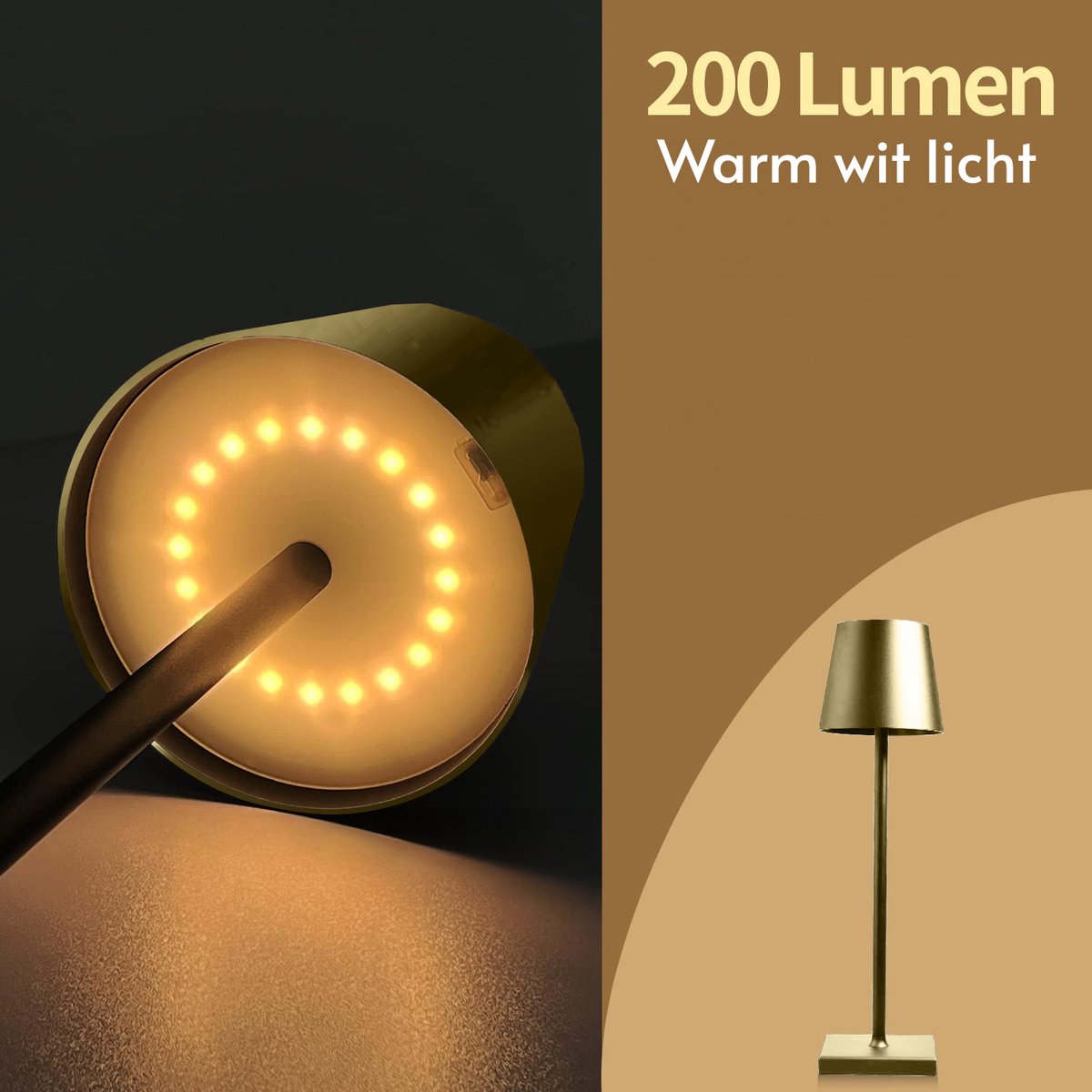 Tafellamp Lampa 3 standen touch led zwart/wit - De Magnolia