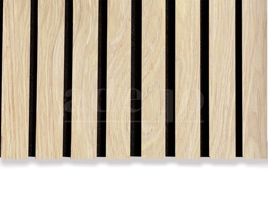 Lot de 4 panneaux muraux à tasseaux bois – DECOON – 60 x 60 cm – chêne