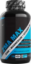 ZMA MAX - 180 Capsules - Zink + Magnesium + Vitamine B6 - Premium: Met 3 Magnesiumverbindingen - Extra Hoge Dosis - Veganistisch