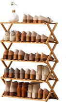 Étagère à chaussures en Bamboe XL - Pour 20 paires de Chaussures pour femmes - 5 étages - Armoire à chaussures - Étagère en bois
