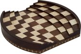 Handgemaakte Houten 3D schaakbord - Metalen Schaakstukken - Schaakspel - Schaakset - Schaken - Chess