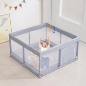 Babybox, Baby Playpen, Playpens for Babies, Large Playpen for Toddlers, Recreation Area, Sturdy Safety Baby Play Yard Fence，Baby Gate Playpen (120x120cm, Gray)