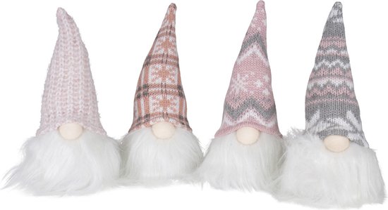 Gnome - Mini nains de Noël - 10 a (17) cm - figure de décoration elfe - Hauteur 17 cm - 4 pièces