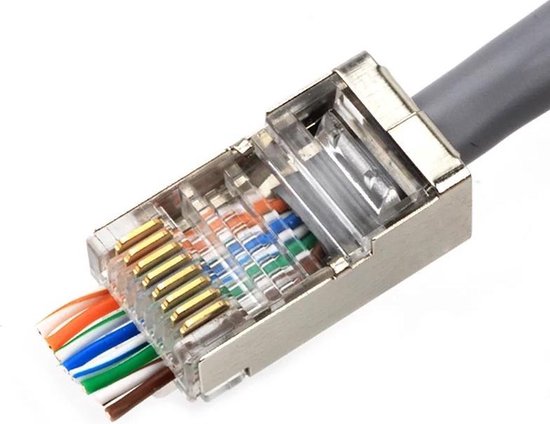 Prises téléphoniques through RJ45 Cat6 - 10 pièces - blindé métallique