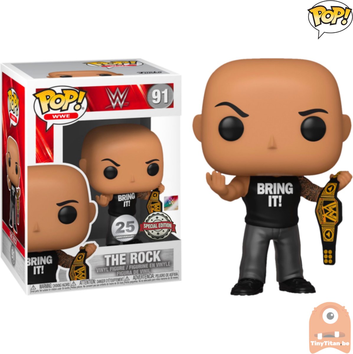 POP! SPORTS The Rock w/ Championship Belt #91 WWE Exclusive