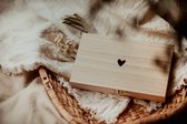 Coffret en bois 'coeur' - boîte de rangement - annonce de grossesse
