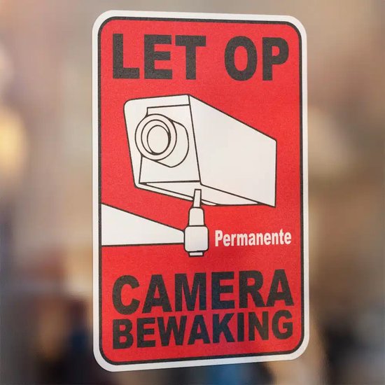 Permanente Camera Bewaking Sticker | bol