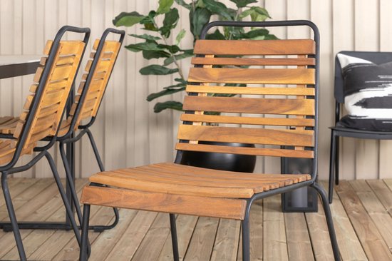 Chaise de jardin en bois d'acacia empilable, noire.