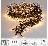 Cluster d'éclairage 192 LED - Noël- deux tons romantiques - Fonctionne sur piles - Fonctions lumineuses - Mémoire - Minuterie