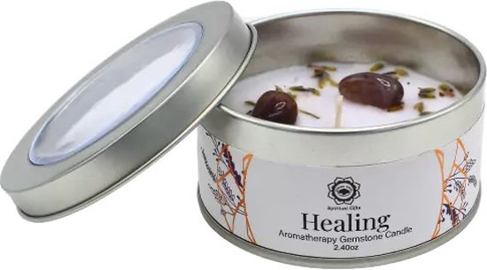 Green Tree - Edelsteen - Geurkaars - Gemstone Candle - Healing - Amethist - Lavendel - 70g