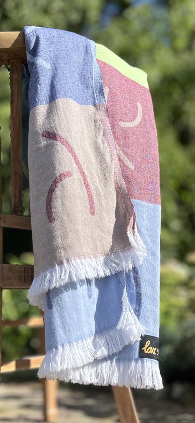 Hamamdoek Beach- handdoek - kwaliteit - eigen uniek & kleurrijk design - 90x180 cm - geweven patroon - groot strandlaken - sauna