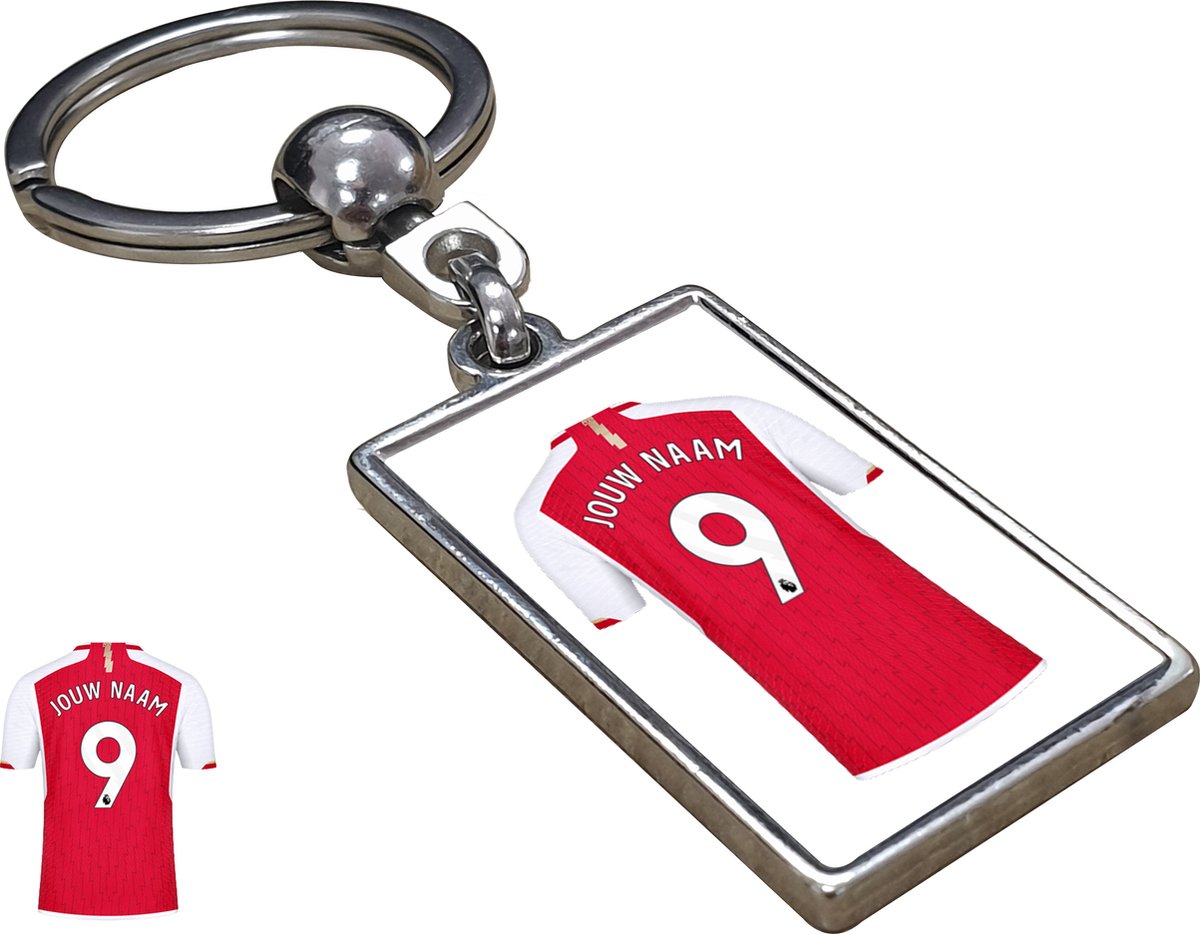 ARS Shirt met Jouw Naam - Seizoen 23/24 - Gepersonaliseerde Sleutelhanger met Jouw Naam en Nummer - Cadeau - Verjaardag - Kerst - Kado - Valentijn - Gepersonaliseerd Cadeau - Voetbal