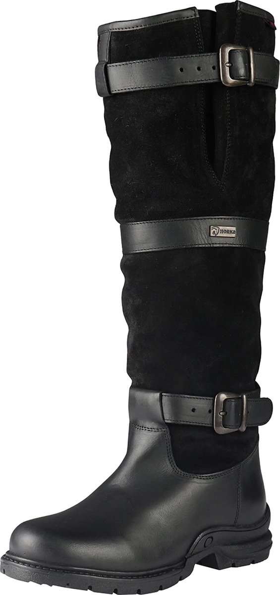 Horka Outdoorlaarzen Highlander Leer/bont/suède Zwart