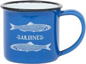 Emaille beker sardine blauw 5x5 - BATELA