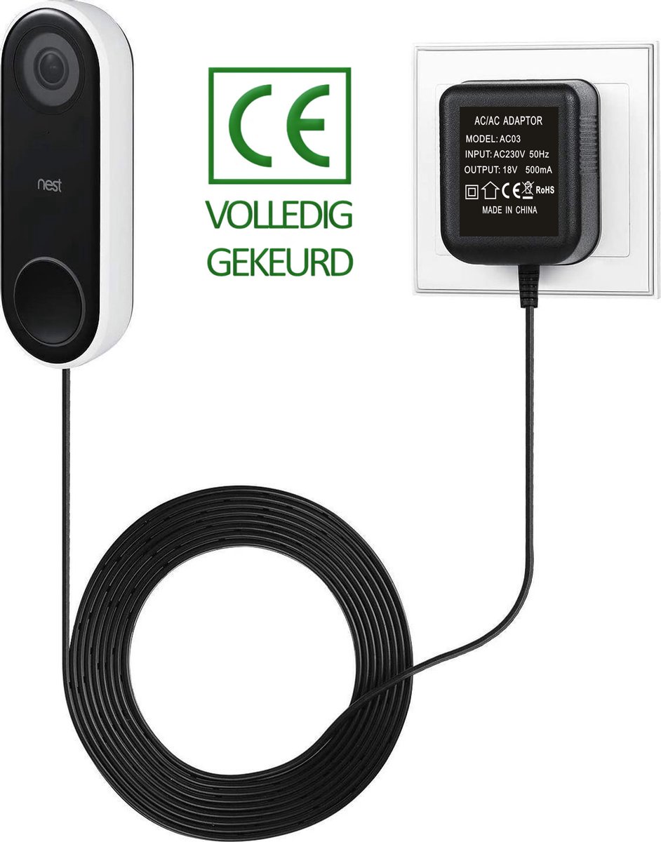 JC's Transformator voor Google Nest video deurbel Adapter voor