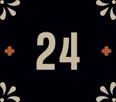 Huisnummerbord nummer 24 | Huisnummer 24 |Zwart huisnummerbordje Plexiglas | Luxe huisnummerbord