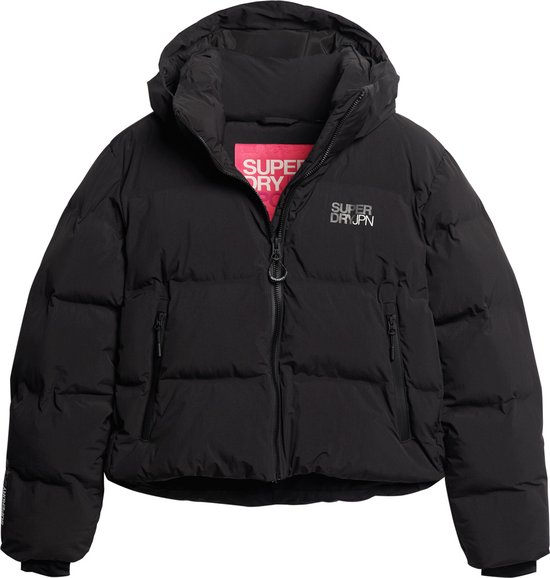 Superdry Hooded Boxy Puffer Jacket Dames Jas - Black - Maat L