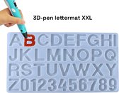 3D-pen Lettermat XXL - hulp voor het netjes tekenen van letters en cijfers - Knutselen - sjablonen - Kinderen - Vullingen - Navullingen - geschikt voor alle 3d-pennen