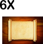 BWK Textiele Placemat - Het Perkament van Etenstijd - Set van 6 Placemats - 45x30 cm - Polyester Stof - Afneembaar
