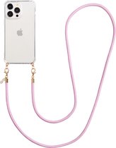 Casies Apple iPhone 13 Mini hoesje met touwtje / koord - crossbody - Paars - Cord Case