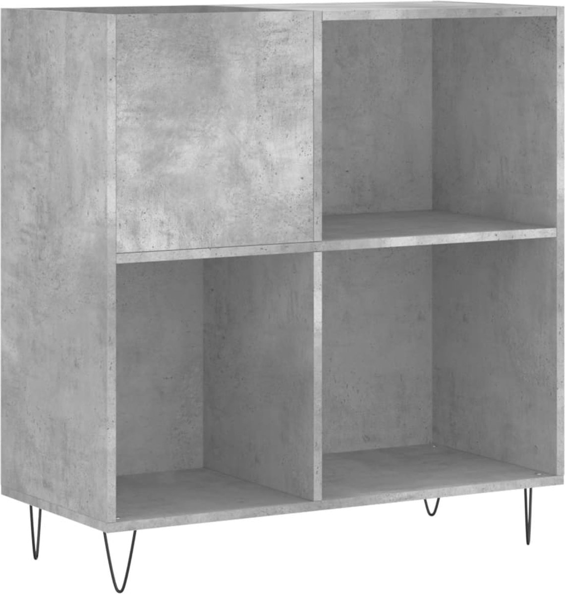 vidaXL - Platenkast - 84,5x38x89 - cm - bewerkt - hout - betongrijs