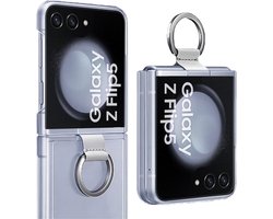 Hoesje geschikt voor Samsung Galaxy Z Flip 5 – Shock Proof Case – Ring voor Grip - Cover Transparant