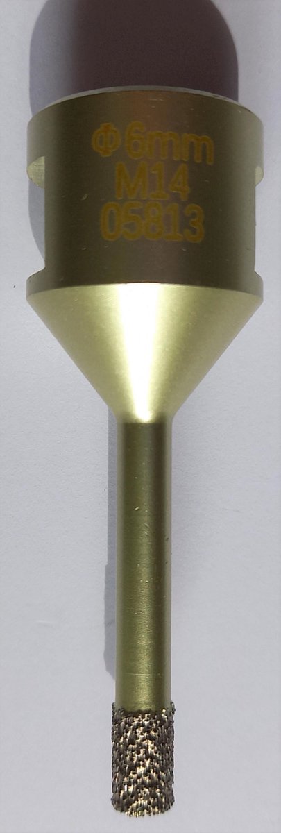 Tegelboor - galvanisch - aansl. M14 - Ø 6mm